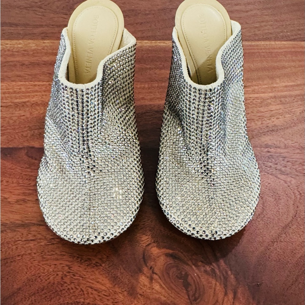 Bottega Veneta Crystal Embellished Mules Size 36
